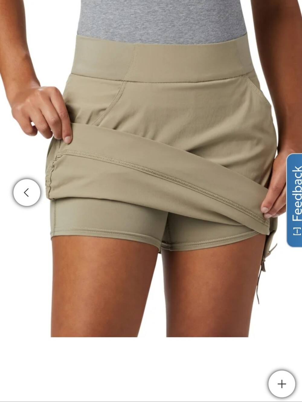 Women’s Mini Skirt with Side Ruching - Light Beige - Picture 6 of 6